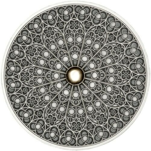 2019 3 Oz Silver Fiji 10$ Mandala Art V, GOTHIC Coin.