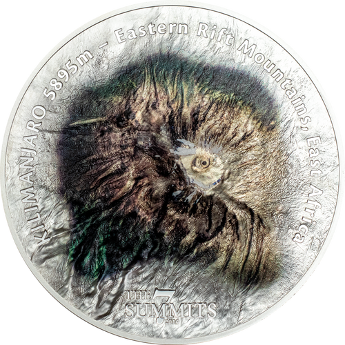 2019 5 Oz Silver $25 Cook Islands KILIMANJARO 7 Summit Coin.