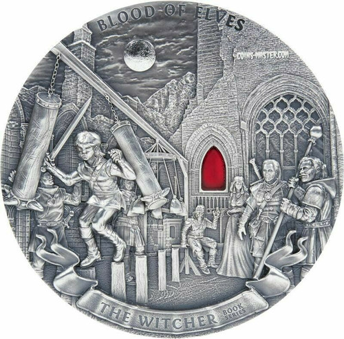 2021 1 Kilo Silver $50 Niue The Witcher BLOOD OF ELVES Antique Finish Coin.