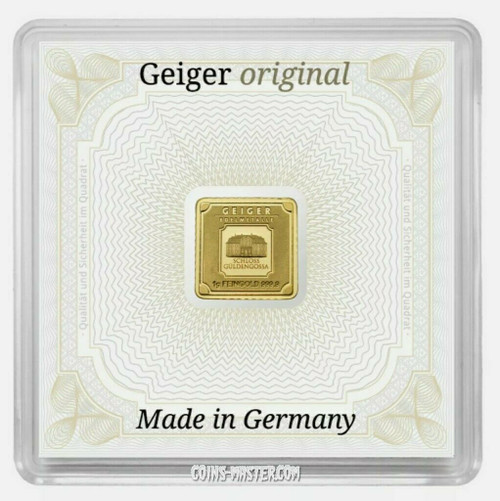 1 Gram GOLD GEIGER Bar In Assay.