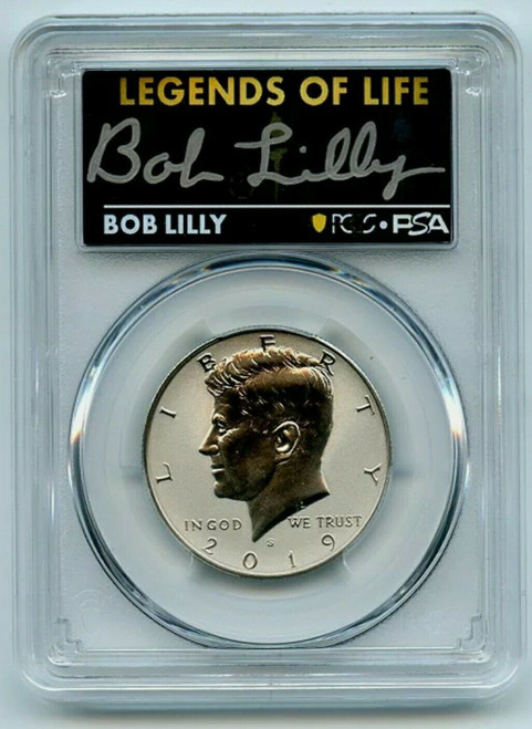2019-S 50C Legends Of Life REVERSE PROOF KENNEDY PCGS PR70 Boby Lilly Coin.