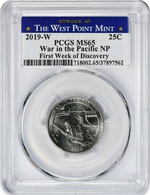 2019-W 25c Quarter WAR IN PACIFIC PARK MS65 PCGS First Week of Discovery.