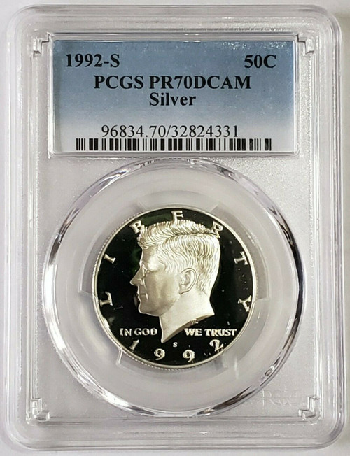 1992-S 50C JOHN F. KENNEDY PR70DCAM Silver Coin.