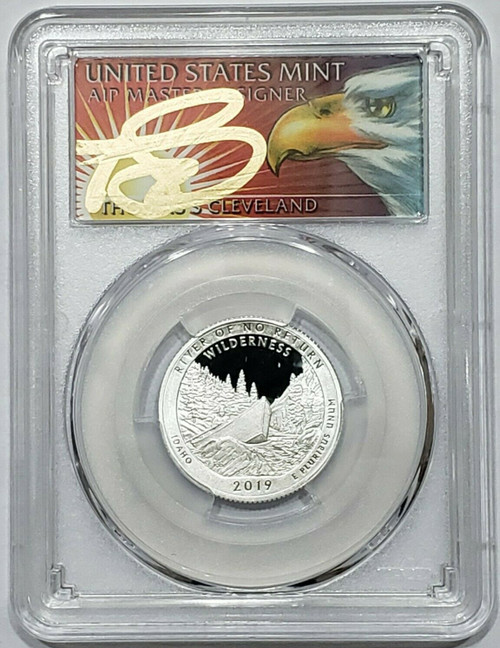 2019-S 25C FRANK CHURCH RIVER NP PR70DCAM FDOI Cleveland Eagle Silver Coin.