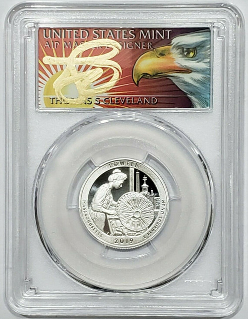 2019-S 25C LOWELL NP PR70DCAM FDOI Cleveland Eagle Silver Coin.