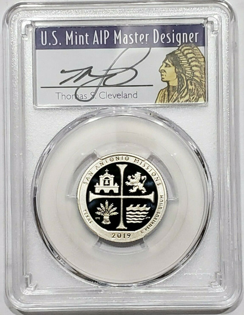 2019-S 25C SAN ANTONIO MISSIONS NP PR70DCAM FS Cleveland Native Nickel Coin.