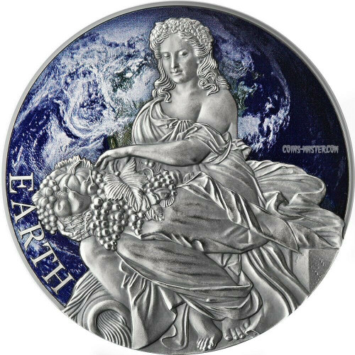 2022 3 Oz Silver Cameroon 3000 Francs Planets and Gods HEARTH Antique Finish Coin.