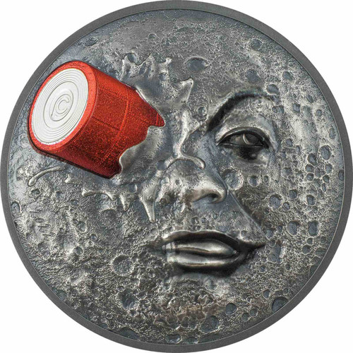 2022 2 Oz Silver $10 Palau 120th Anniversary A TRIP TO THE MOON Antique Finish Coin.