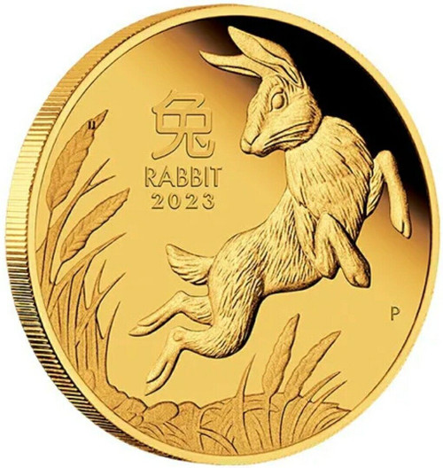 2023 1/10 Oz Gold $15 Australia Lunar YEAR OF THE RABBIT Proof Coin.
