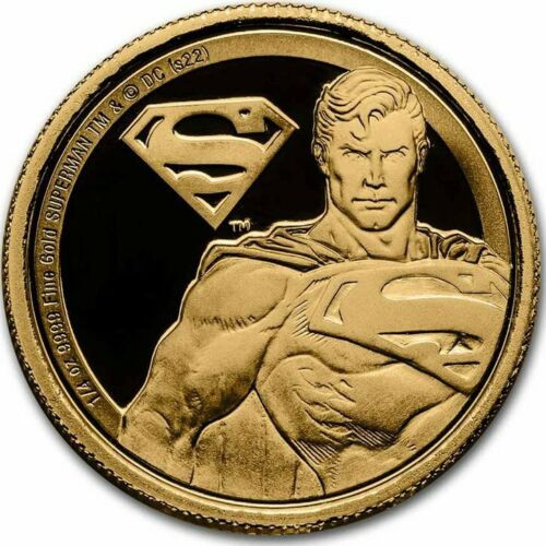 2022 $25 Niue Superhero SUPERMAN 1/4 Oz Gold Proof Coin.