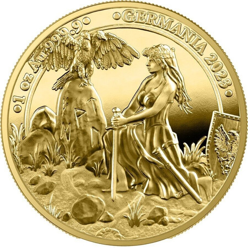 2023 100 Mark Germany GERMANIA 1 Oz GOLD Proof Coin.