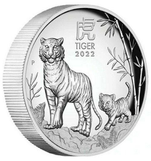 2022 1 Oz PROOF Silver $1 Australia LUNAR YEAR OF THE TIGER Serie III Coin.