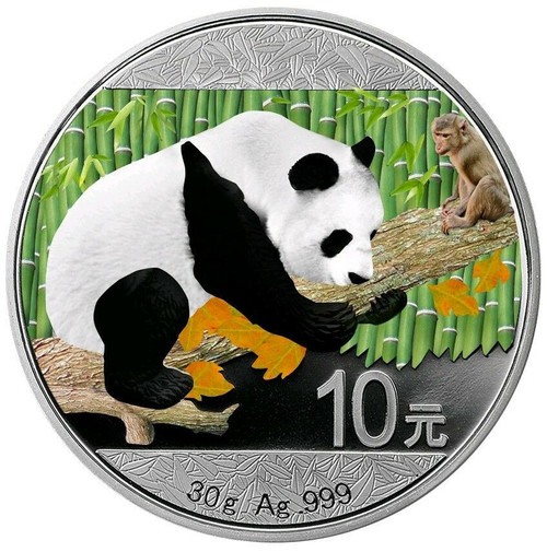2016 30g Silver ¥10 Chinese COLORIZED PANDA Coin.