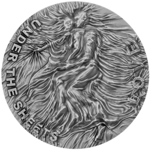 2022 2 Oz Silver 2000 Francs Cameroon Under the Sheets LOVE Antique Finish Coin.