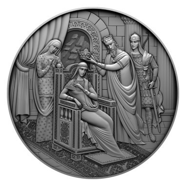 2021 1 Oz Silver $1 Niue The Knight In Panther Skin THE CORONATION OF TINATIN Antique Finish Coin.