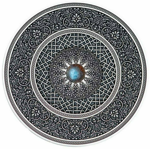 2021 3 Oz Silver $10 Fiji Mandala Art TURKISH Antique Finish Coin.