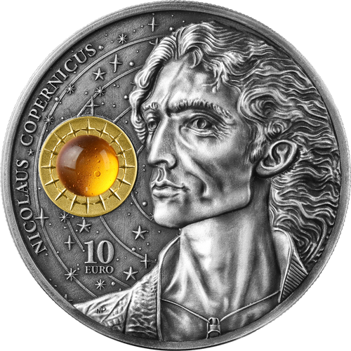 2023 2 Oz Silver €10 Malta COPERNICUS High Relief Antique Finish Coin.