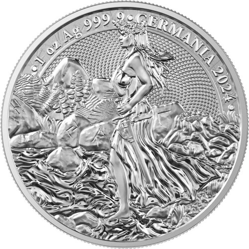 2024 1 Oz Silver 5 Marks GERMANIA BU Coin.