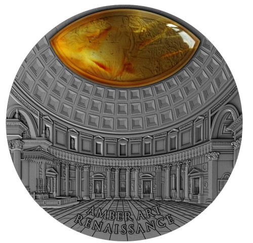 2016 2 Oz Silver 5$ Niue Amber Art BAROQUE Antique Finish Coin WITH COA # 2.