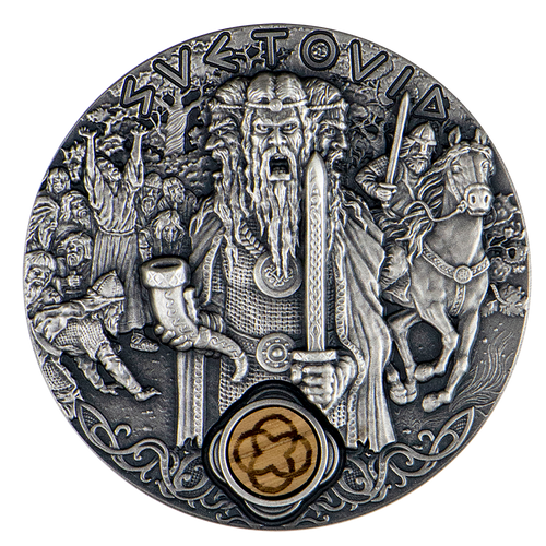 2019 2 Oz Silver $2 Niue Slavic Gods SVETOVID Antique Finish Coin.