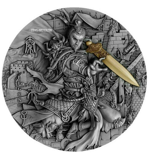 2020 2 Oz Silver $5 Niue Legends The Great Chinese Emperors QIN SHI HUANG Antique Finish Coin.