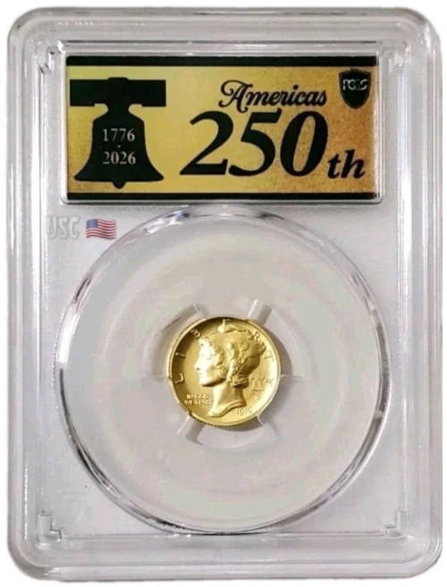 2026 1/10 Oz GOLD 10C Best Of Mint 1916 MERCURY DIME PCGS SP70 Bell Privy Coin.