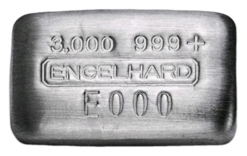 3 Oz Silver ENGELHARD Cast Bar.