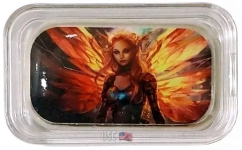 2 Oz Silver Hayleybug Mint PEACE N LOVE Colored Bar WITH Wood Box.