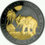 2017 1 Oz Silver Somalia Elephant Ruthenium plated, Gold Gilded Coin.