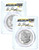 2023-P $1 MORGAN N PEACE DOLLAR PCGS MS70 FDOI Elana Hagler Signature Silver Coins Set.