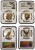 2023-S $1 Reverse Proof MORGAN N PEACE DOLLAR NGC PF70 First Day Of Issue White Slab Silver Coins Set.