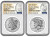 2023-S $1 Reverse Proof MORGAN N PEACE DOLLAR NGC PF70 First Day Baltimore Yellow Label Silver Coins Set.