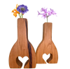 Wooden Heart Flower Vase
