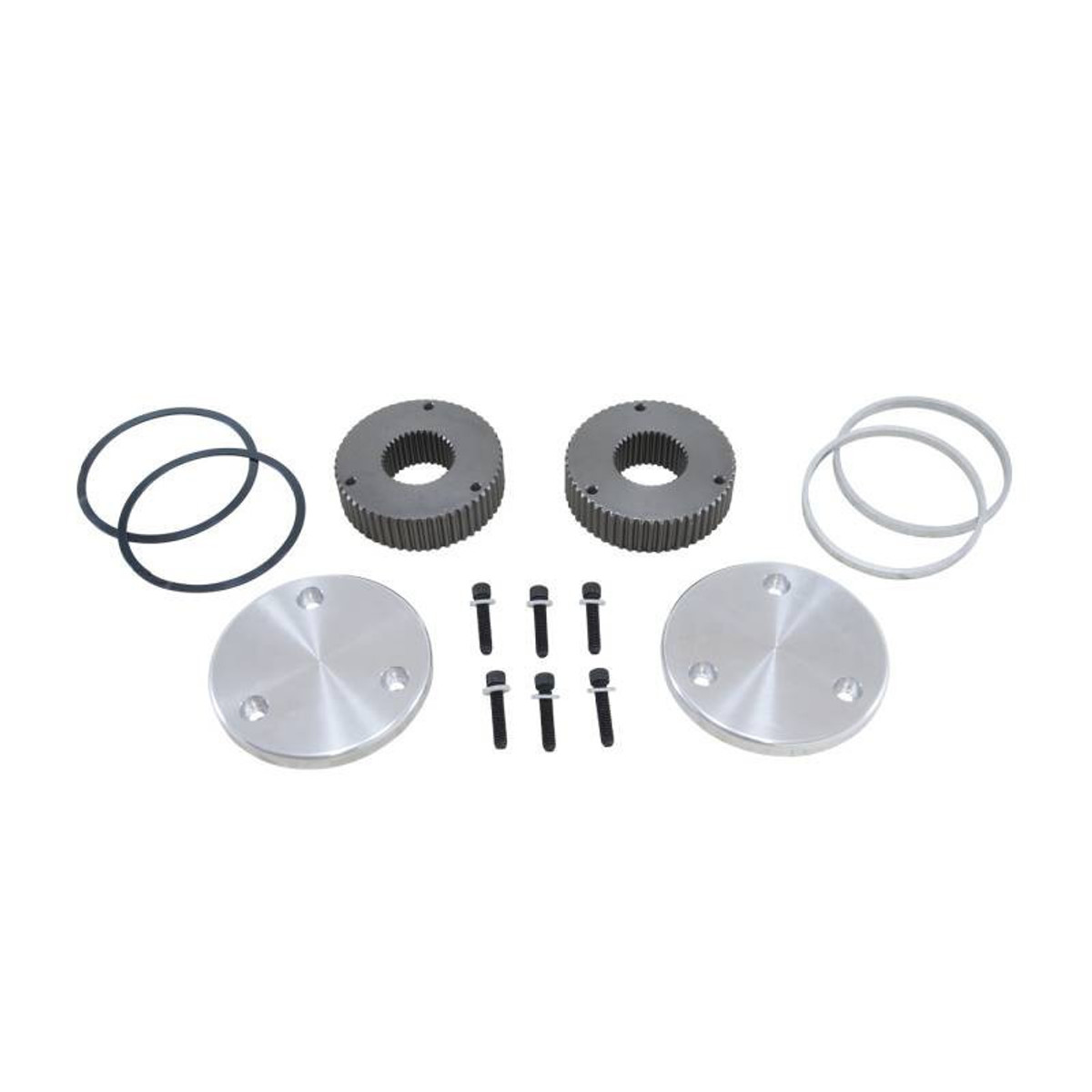 Yukon Gear & Axle Yukon Hardcore Drive Flange Kit For Dana 44 19 Spline Outer Stubs Yukon Engraved Caps YHC50007 