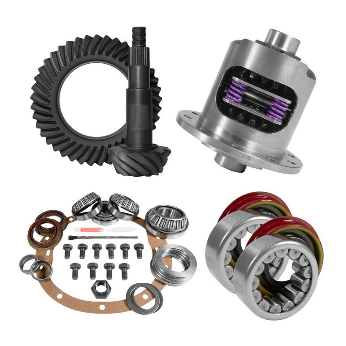 8.6 inch GM 4.56 Rear Ring and Pinion Install Kit 30 Spline Positraction Axle Bearings and Seals YGK2029