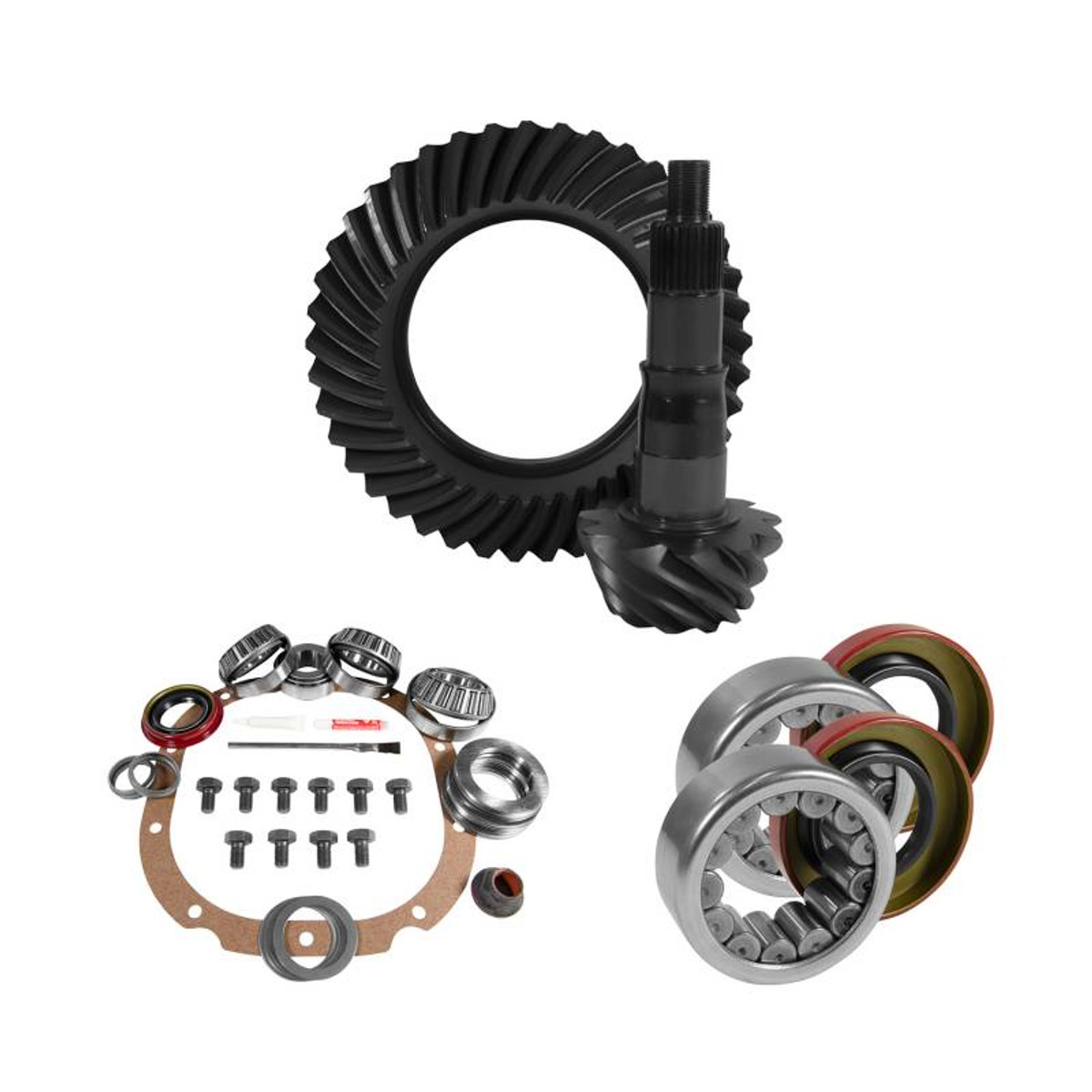 8.8 inch Ford 3.73 Rear Ring and Pinion Install Kit 2.99 inch OD Axle Bearings and Seals YGK2066