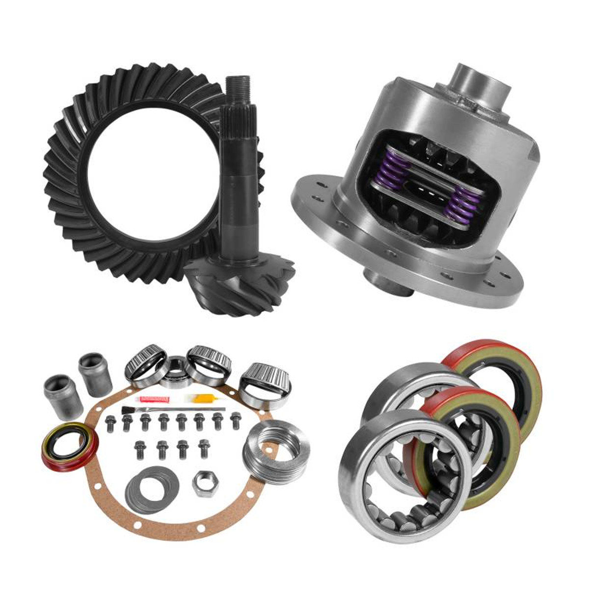 8.875 inch GM 12T 3.42 Rear Ring and Pinion Install Kit 30 Spline Positraction Axle Bearings YGK2232