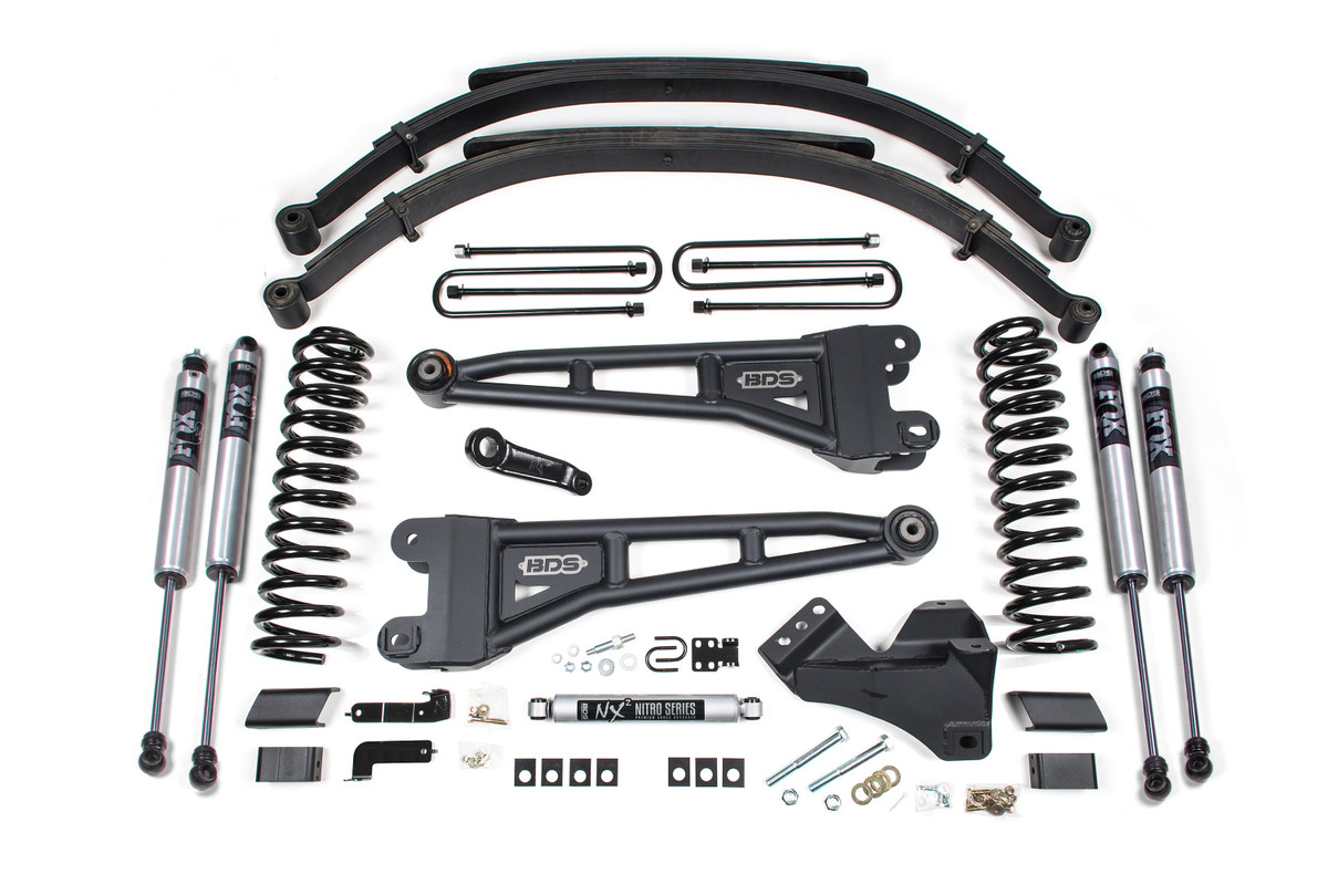 BDS - 5 Inch Lift Kit W/ Radius Arm - Fox 2.0 Shocks - Rear Leaf Spring Kit - 2023-2024 Ford F250/F350 4WD 2208FS