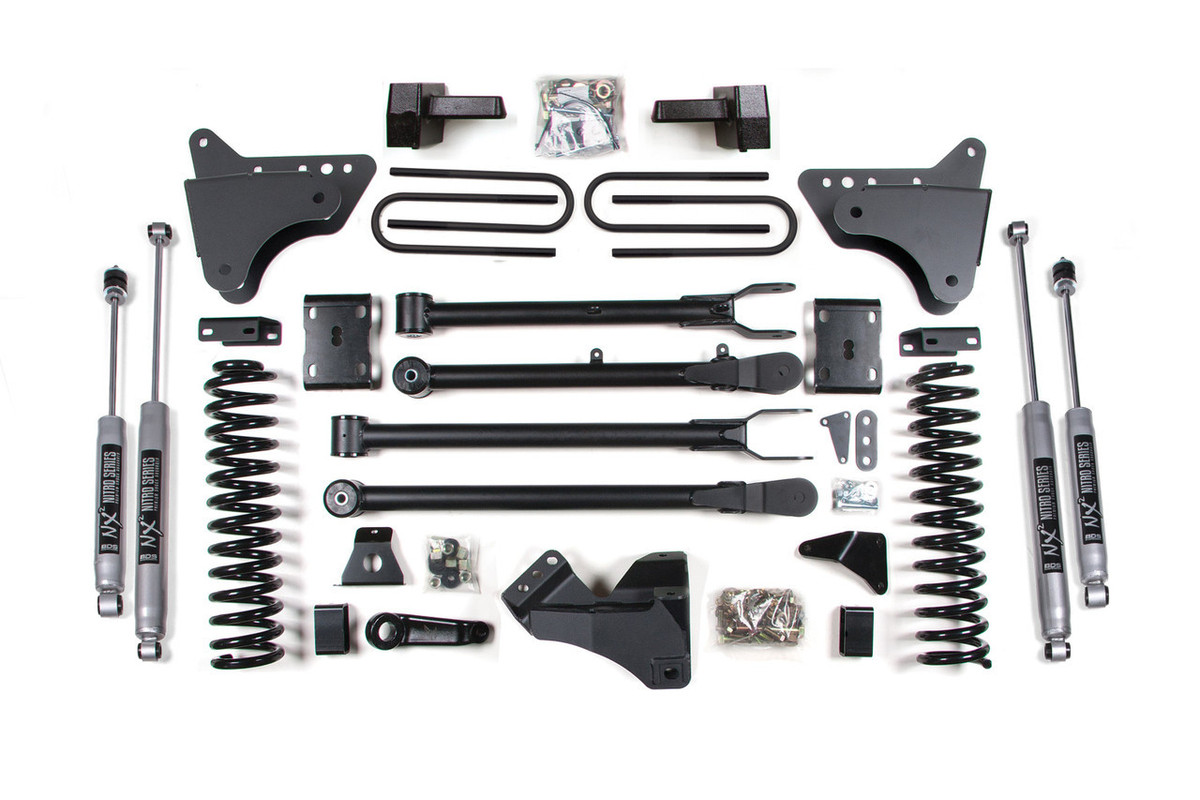 BDS Suspension BDS - 4 Inch Lift Kit - 4-Link Conversion - 5" Block kit - Nitro NX2 Shocks - 2011-2016 Ford F250/F350 4WD Diesel 590H 