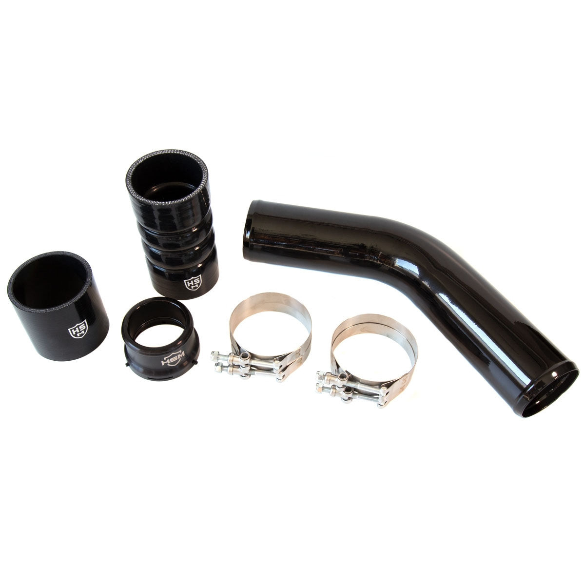 H&S Motorsports Intercooler Pipe Upgrade Kit (BLACK) - Hot Side - (OEM Replacement) - 2023-2025 Ford 6.7L HO Power Stroke - 122016-HO-B
