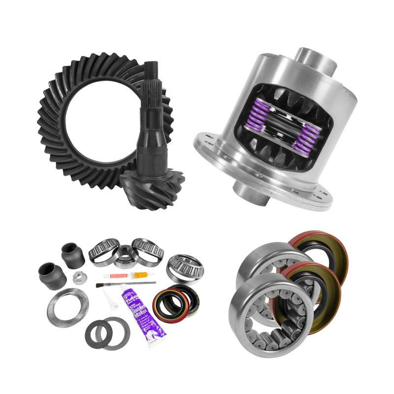 Yukon Gear & Axle 9.75 inch Ford 3.55 Rear Ring and Pinion Install Kit 34 Spline Positraction 2.99 inch Axle Bearing YGK2097 