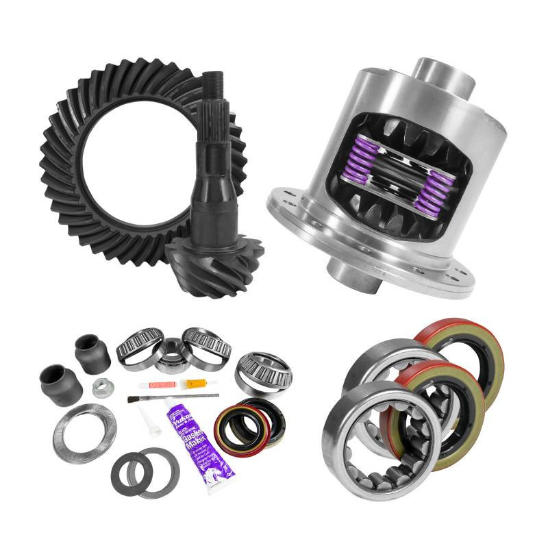 Yukon Gear & Axle 9.75 inch Ford 3.73 Rear Ring and Pinion Install Kit 34 Spline Positraction Axle Bearings YGK2092 