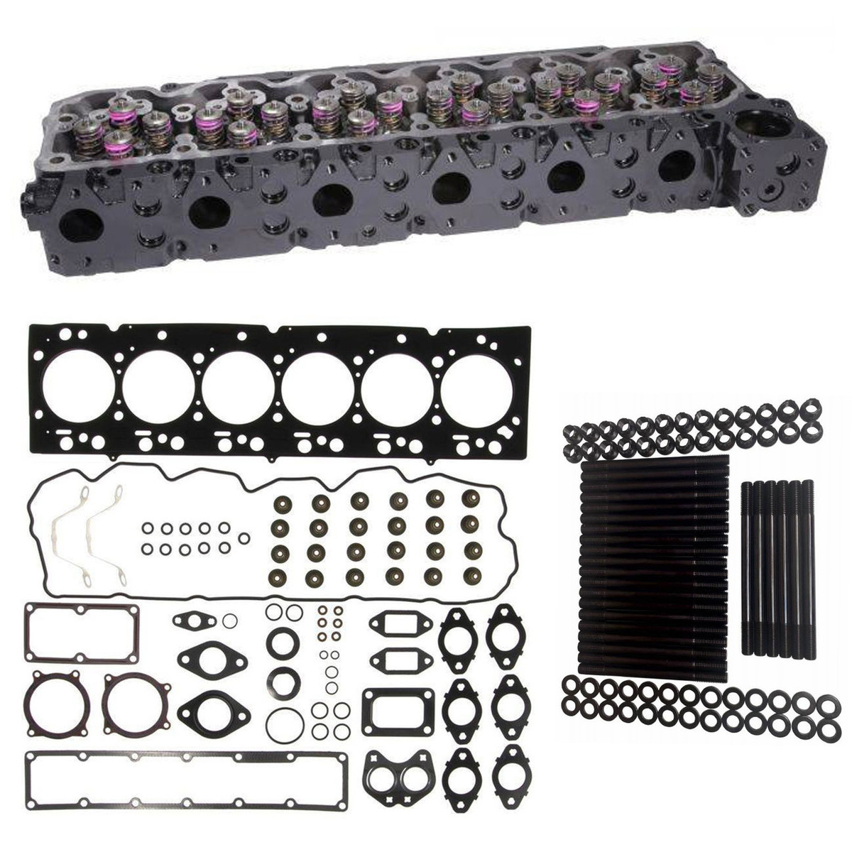 Cylinder Head Kit with Head Studs (FLEECE Head) - 2007-2018 Dodge RAM 6.7L Cummins - DOD07-18HKITFLC