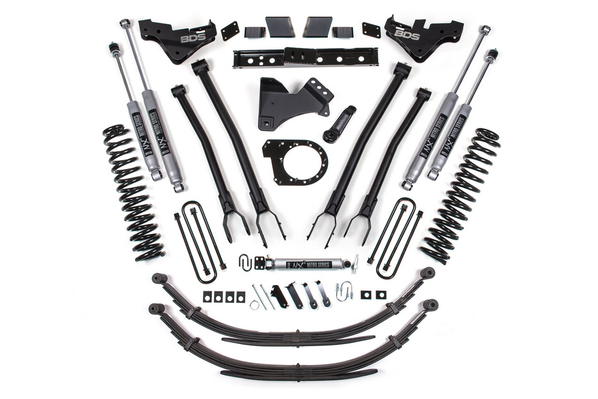 BDS Suspension BDS - 7" Lift Kit - 4-Link - Rear Leaf Springs - NX2 Nitro Shocks - 2023-2025 Ford F250/F350 4WD - BDS2253H 