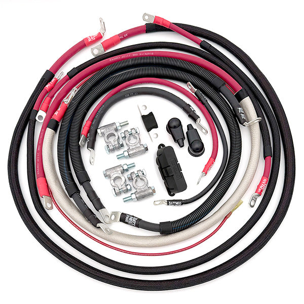 Big 7 Battery Cable Kit - 2/0GA - Angled 90 - 2003-2007 Ford 6.0L Power Stroke - F250/F350 - FPSD03-60-00G-90