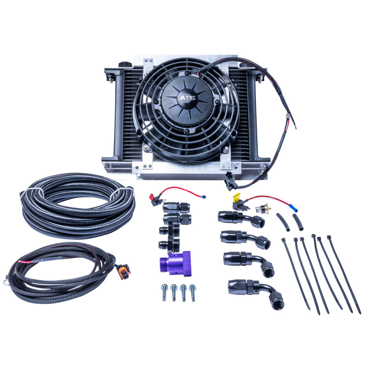 ATS Diesel Performance ATS - Universal Transmission Cooler Kit - 3/8 Inch Lines - 25-Row Cooler with Single Fan 310-900-3000 