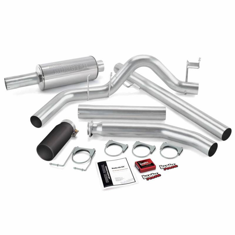 Banks Engineering Banks - Git-Kit Bundle Power System W/Single Exit Exhaust Black Tip 02 Dodge 5.9L Extended Cab 49362-B 