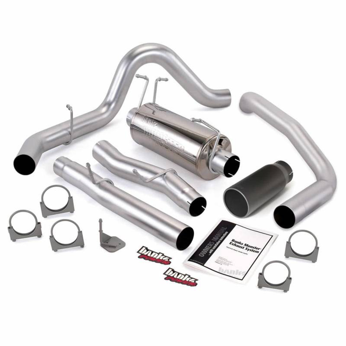 Banks - Monster Exhaust System Single Exit with Black Round Tip 
 03-07 Ford 6.0L CCSB 48785-B