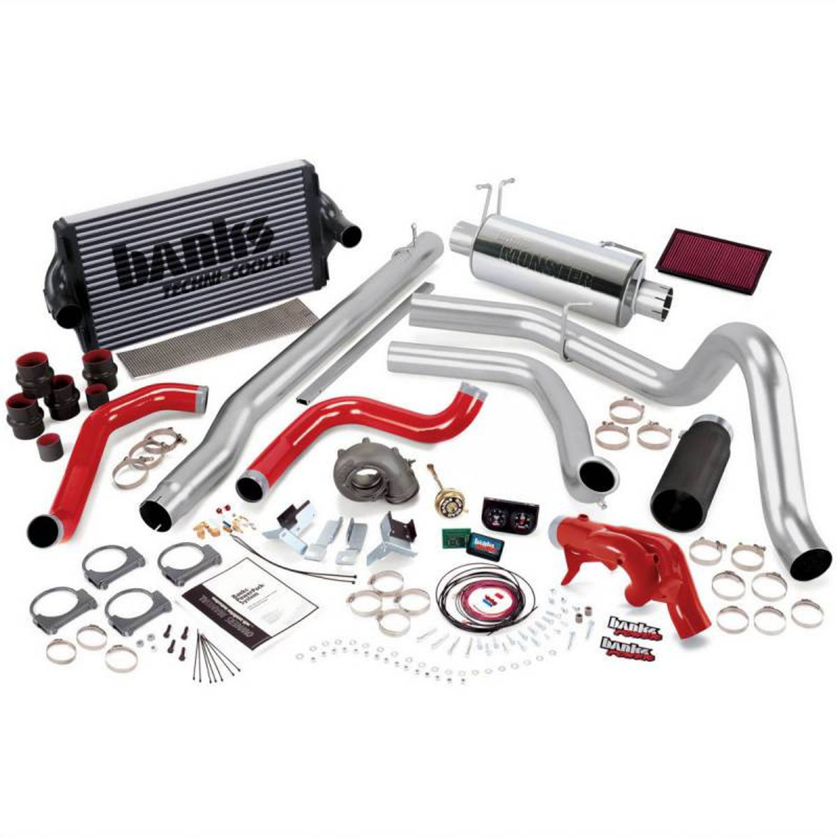 Banks Engineering Banks - PowerPack Bundle Complete Power System W/Single Exit Exhaust Black Tip 99 Ford 7.3L F250/F350 Manual Transmission 47528-B 