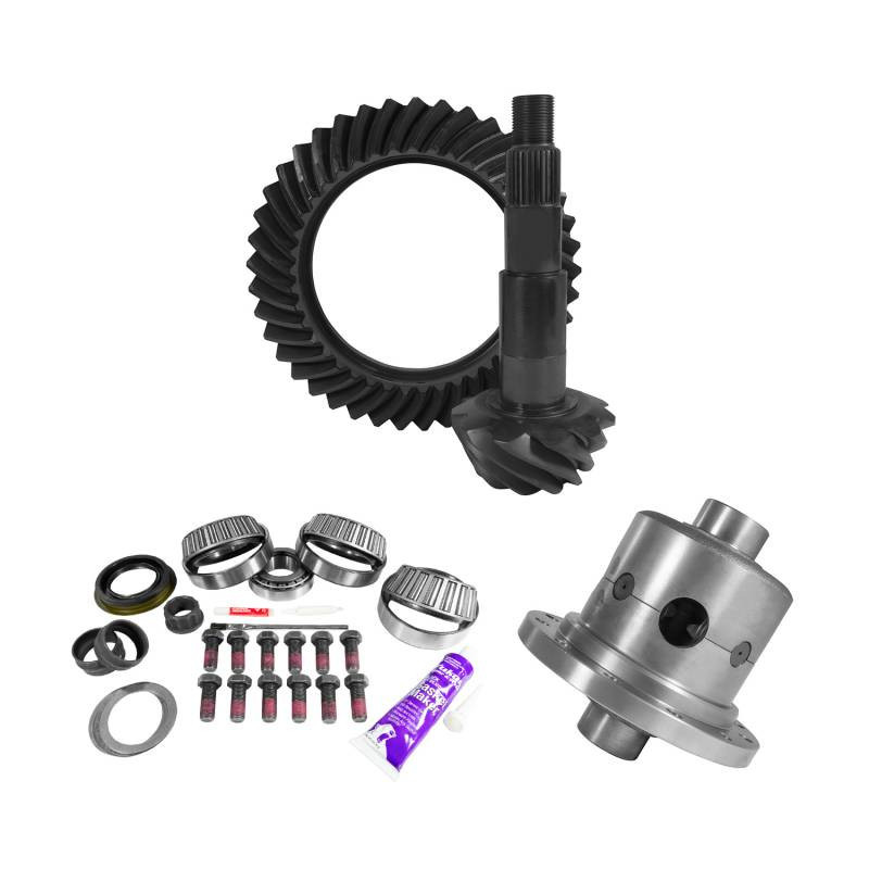Yukon Gear & Axle 11.5 inch AAM 4.56 Rear Ring and Pinion Install Kit Positraction 4.375 inch OD Pinion Bearing YGK2117 